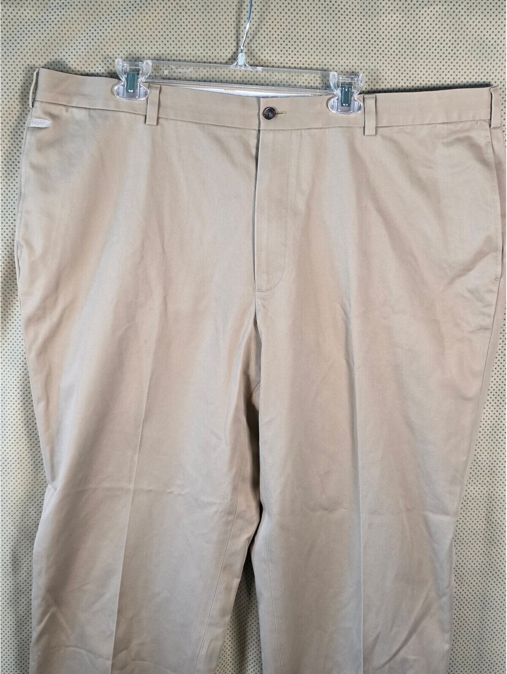 Brooks Brothers Clark Advantage Chino Mens 44x30 Khaki Cotton Flat Front Pants - Picture 2 of 9